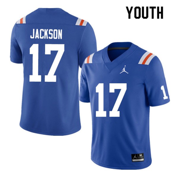 Youth #17 Kahleil Jackson Florida Gators College Football Jersey Throwback